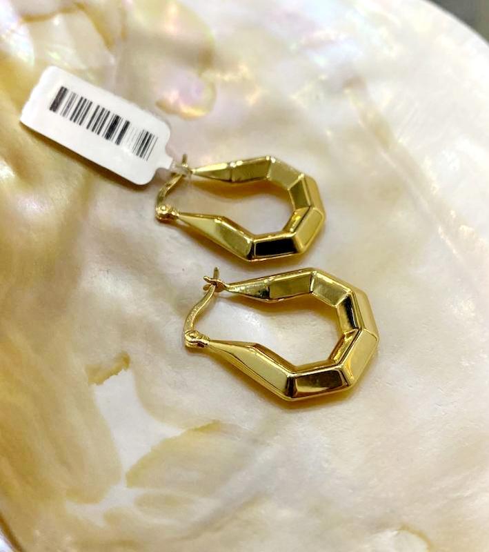 گوشواره زنانه طلا ۱۸ عیار گوشواره چندضلعی درین