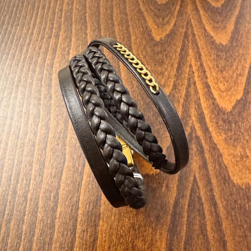 دستبند طلا ۱۸ عیار دستبند چرم کارتیه گالری طلای آماندا