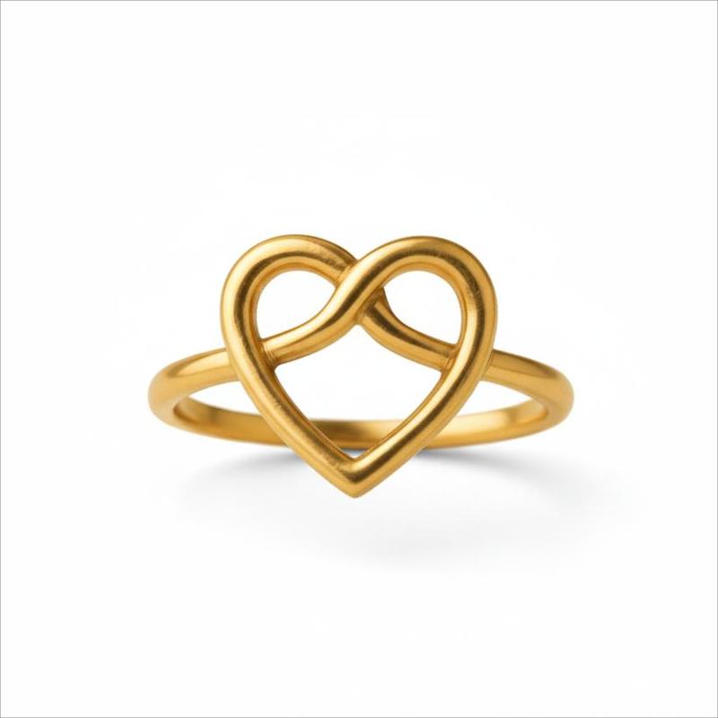 انگشتر طلا ۱۸ عیار قلب گالری بابل طلا