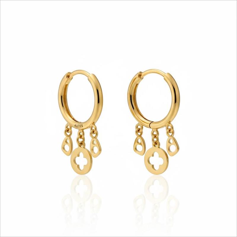 گوشواره طلا ۱۸ عیار حلقه پیکسلی گالری بابل طلا