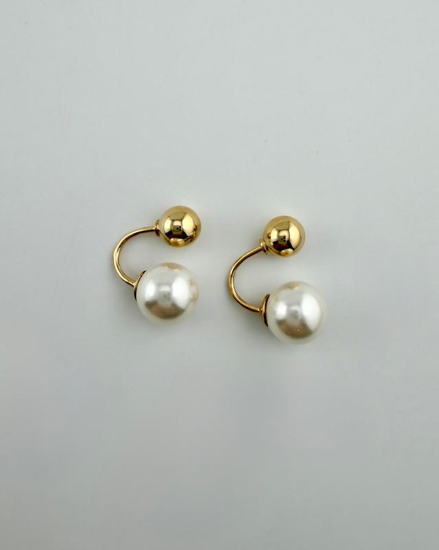 گوشواره زنانه طلا ۱۸ عیار گوشواره پیرسینگی مروارید اف گالری