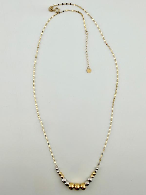 گردنبند زنانه طلا ۱۸ عیار گردنی گوی اف گالری