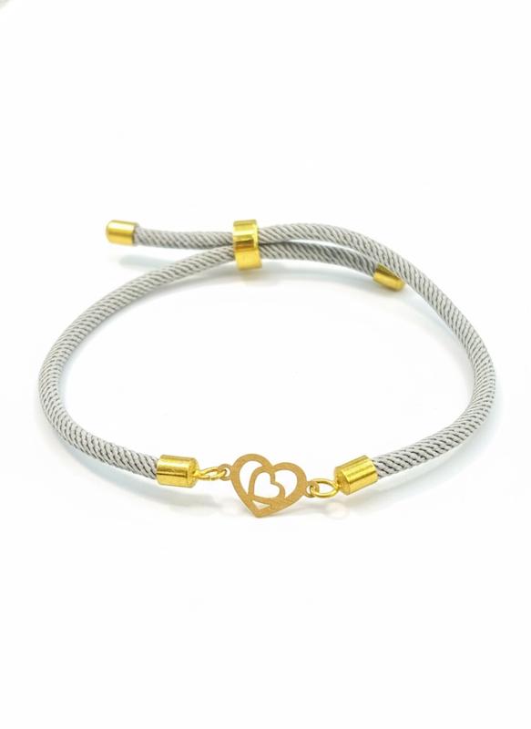 دستبند طلا ۱۸ عیار دستبندی مدل قلب گالری پیرو