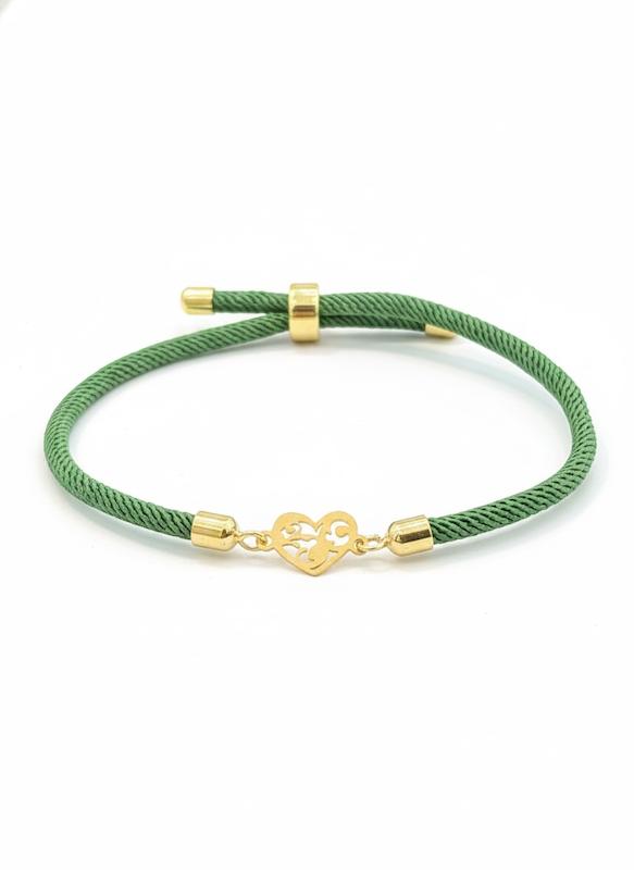 دستبند طلا ۱۸ عیار دستبندی مدل قلب گالری پیرو