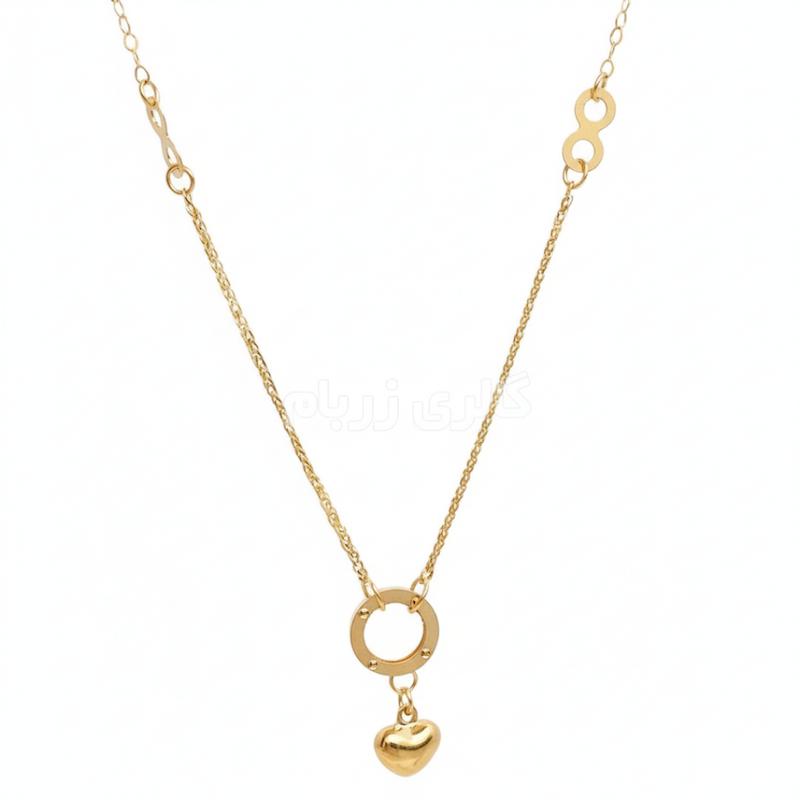 گردنبند زنانه طلا ۱۸ عیار گردنبند قلب و دایره گالری زربام