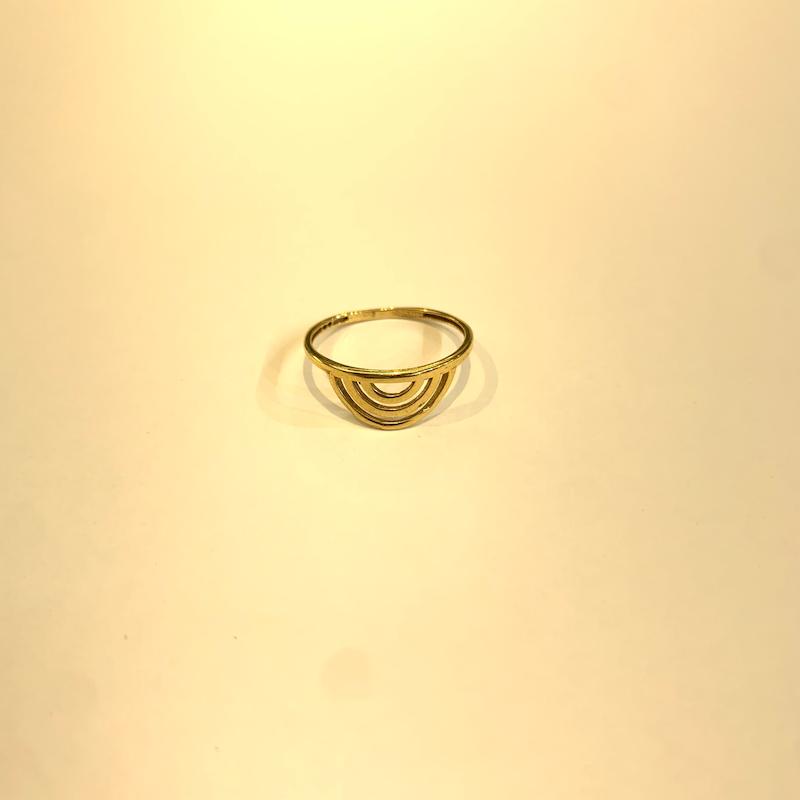 انگشتر طلا ۱۸ عیار نیم دایره گالری جواهری مهربان