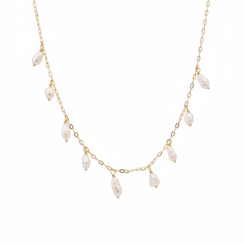 گردنبند زنانه طلا ۱۸ عیار مروارید گالری شمش طلا