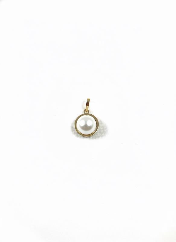 آویز زنانه طلا ۱۸ عیار پلاک مرواریدی گالری طلا سرور گلد