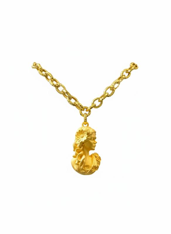 گردنبند زنانه طلا ۱۸ عیار گردنبند با طرح الیزابت همراه با زنجیر تراش دار گالری طلای سوفیا