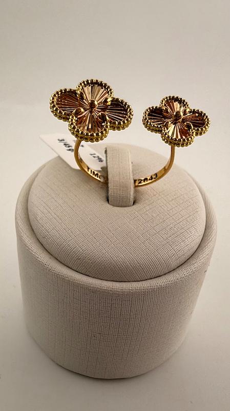 انگشتر زنانه طلا ۱۸ عیار انگشتر دوقلو ونکلیف گالری چیدا