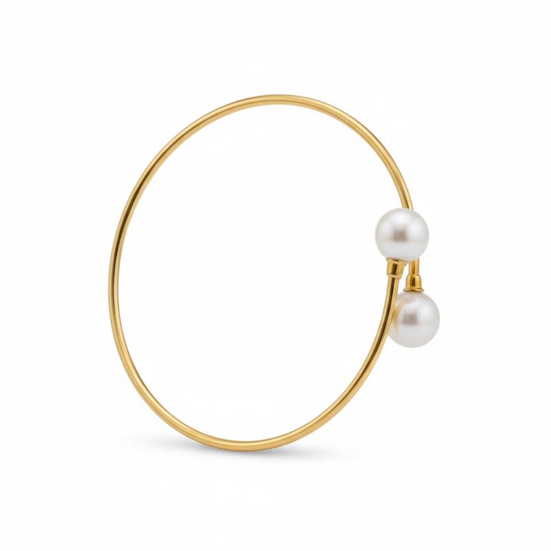 بنگل زنانه طلا ۱۸ عیار بنگل مروارید گالری زربام