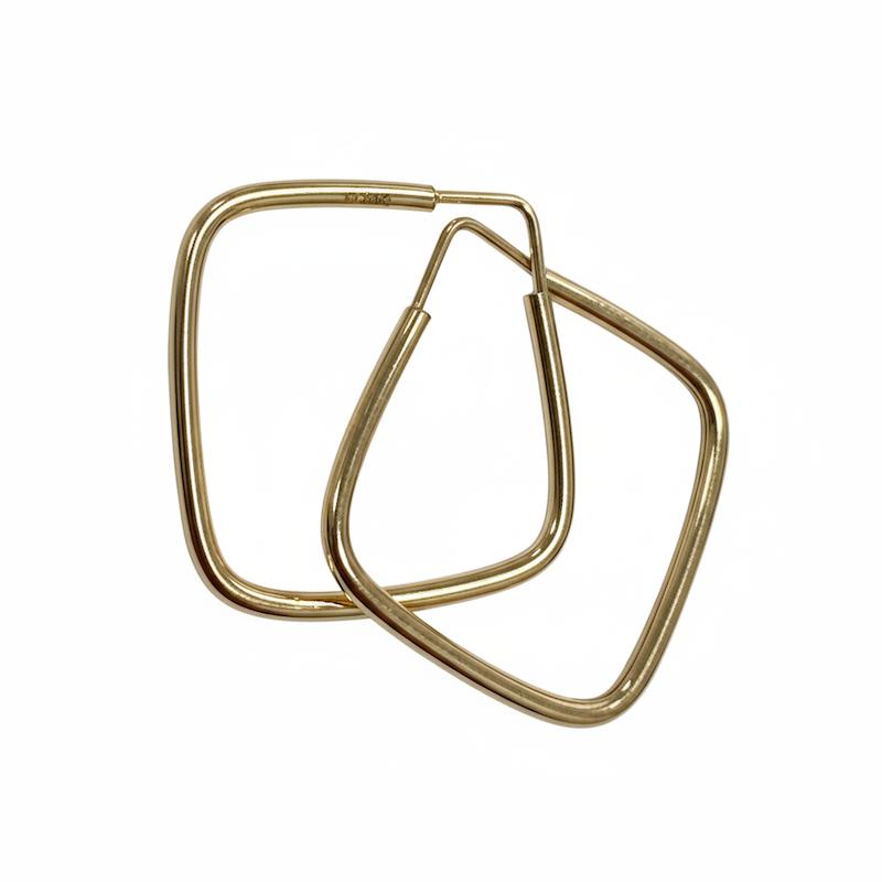 گوشواره زنانه طلا ۱۸ عیار مربع میله ای یا لوزی گالری طلای شریف