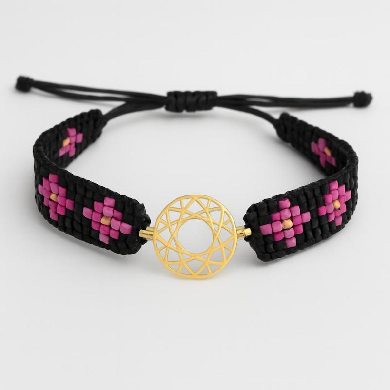 دستبند زنانه طلا ۱۸ عیار میوکی طرح هندسی گالری زربام