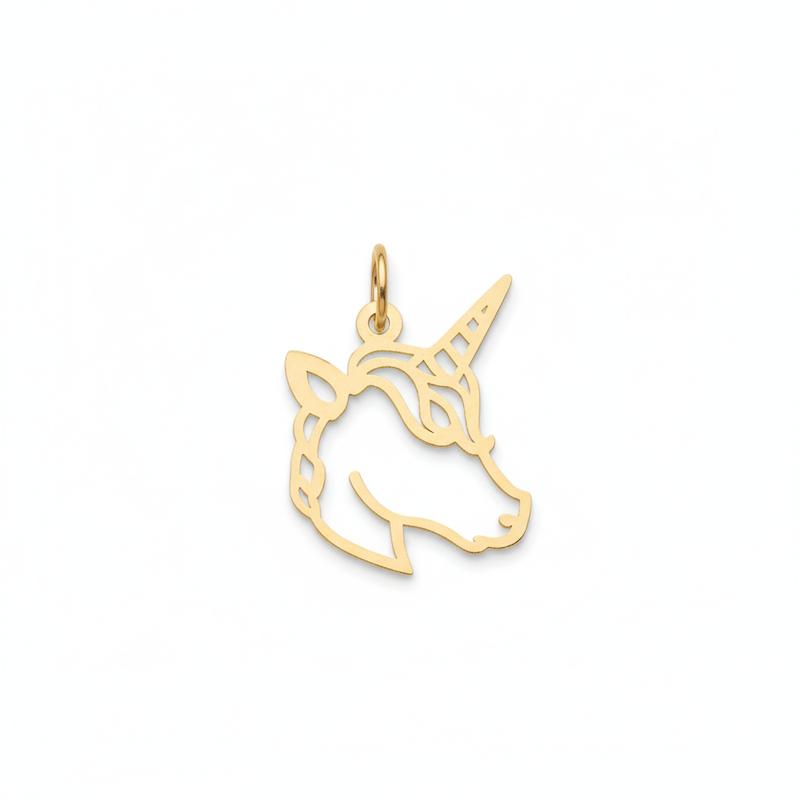 آویز بچگانه طلا ۱۸ عیار تک شاخ یونیکورن دخترانه گالری شمش طلا