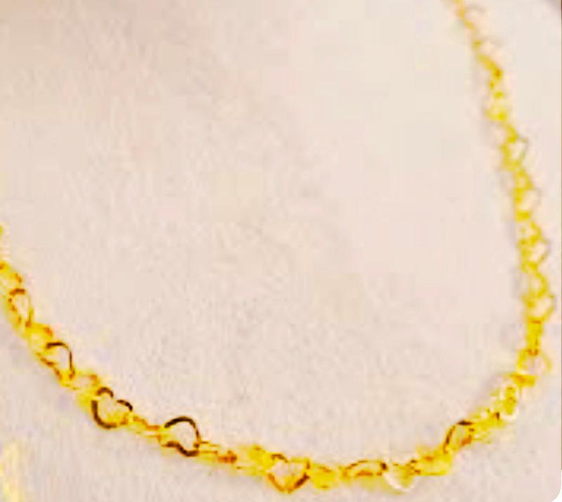 گردنبند طلا ۱۸ عیار زنجیر اماراتی قلبهای عاشق گالری نیک گلد