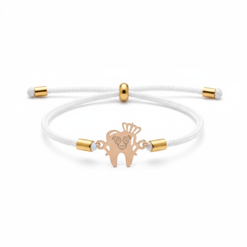 دستبند بچگانه طلا ۱۸ عیار دندان با بند مارشال قابل تنظیم گالری شمش طلا