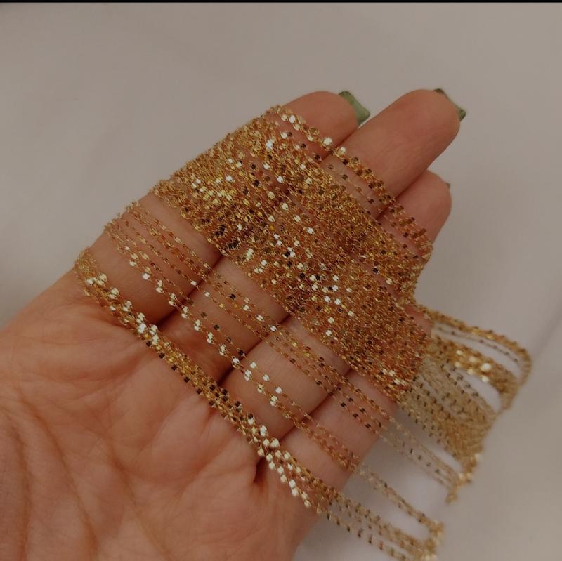 زنجیر زنانه طلا ۱۸ عیار زنجیر استار پولکی گالری کاژه گلد