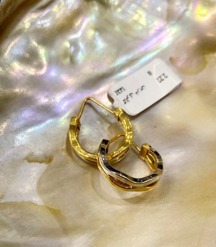 گوشواره زنانه طلا ۱۸ عیار گوشواره حلقه ی درین