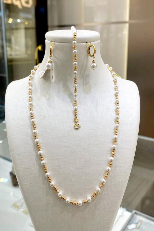 سرویس زنانه طلا ۱۸ عیار سرویس مروارید درین