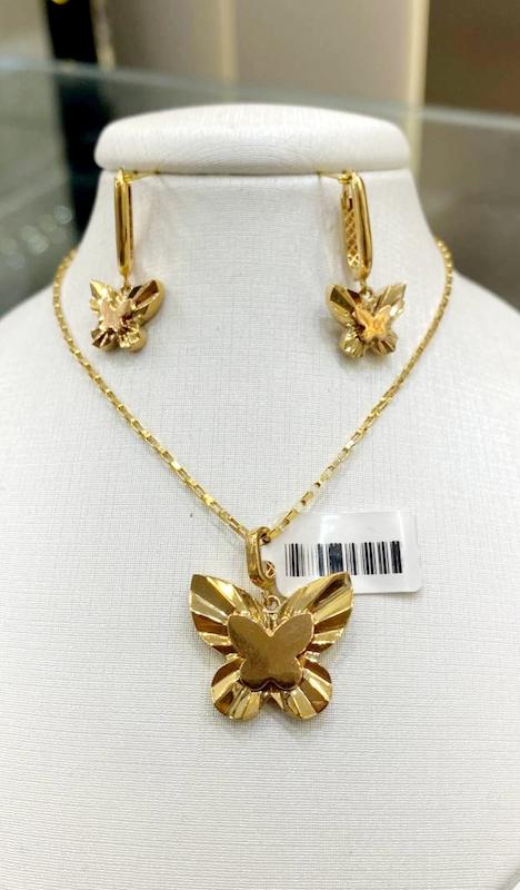 زنانه نیم ست طلا ۱۸ عیار نیم ست پروانه درین