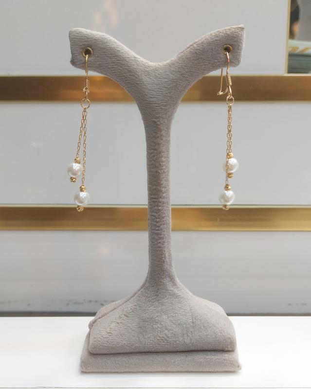 گوشواره زنانه طلا ۱۸ عیار گوشواره مرواریدی گالری دنیا