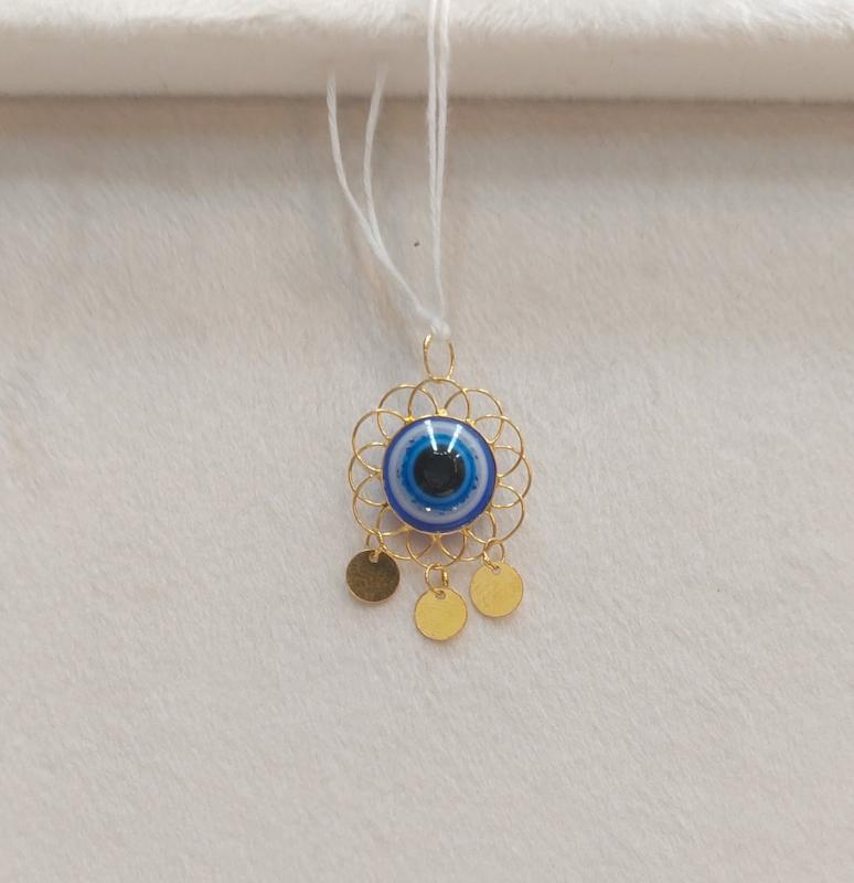 آویز زنانه طلا ۱۸ عیار آویز چشم زخم گالری دنیا