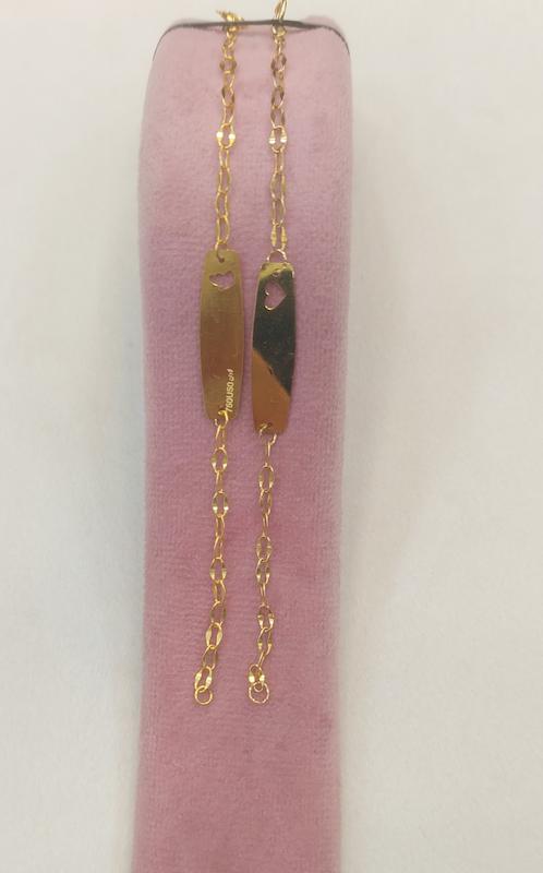 دستبند بچگانه طلا ۱۸ عیار دستبند نوزادی گالری دنیا