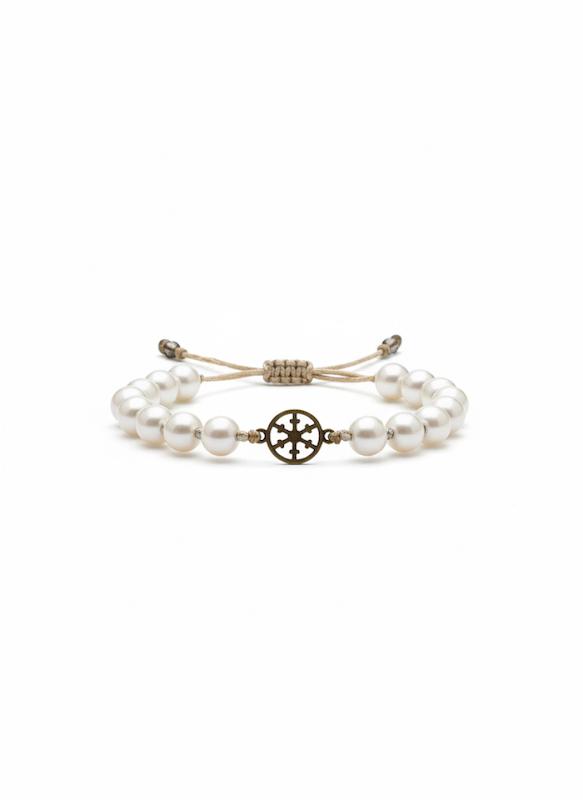 دستبند زنانه طلا ۱۸ عیار مرواریدی تیما گلد گالری