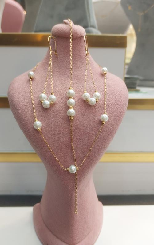 زنانه نیم ست طلا ۱۸ عیار نیم ست مرواریدی گالری دنیا