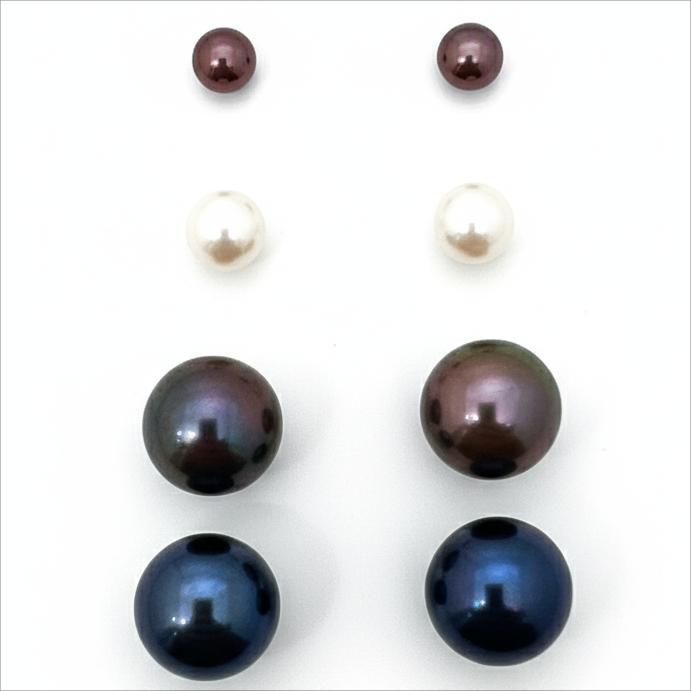 گوشواره طلا ۱۸ عیار مرواریدی تاس گالری