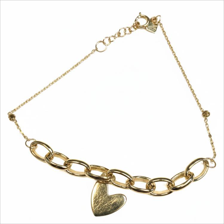 دستبند طلا ۱۸ عیار هرمس و قلب گالری پریدخت