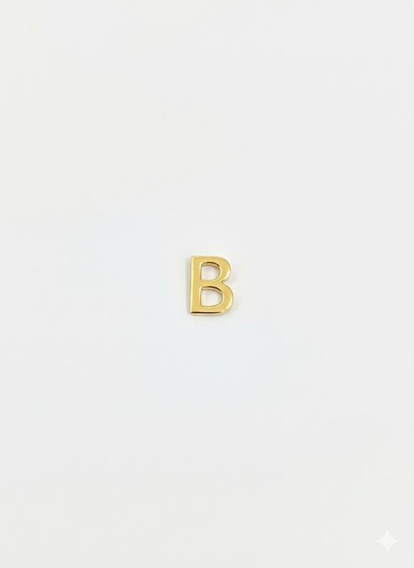 آویز زنانه طلا ۱۸ عیار حرف سه بعدی B نی نی طلا