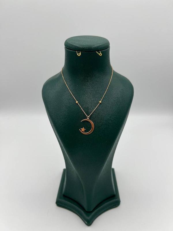 گردنبند زنانه طلا ۱۸ عیار گردنبند مدل ماه گالری طلا و جواهر ملکی