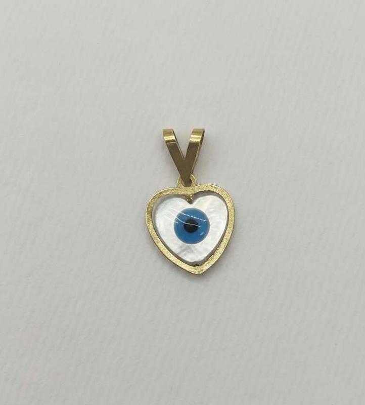 آویز طلا ۱۸ عیار مدال چشم نظر قلب گالری طلای فر
