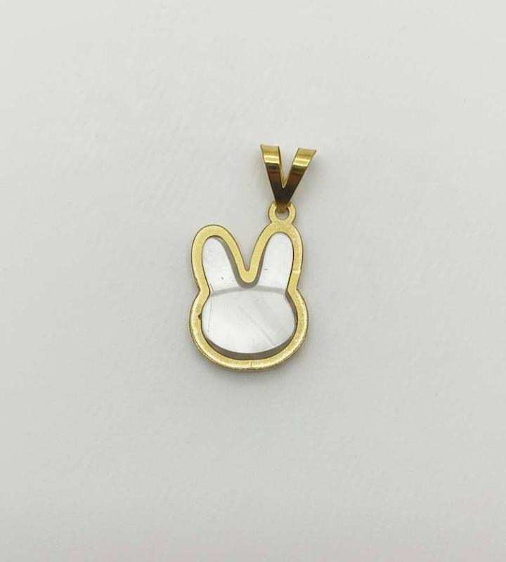 آویز طلا ۱۸ عیار مدال صدفی خرگوش گالری طلای فر