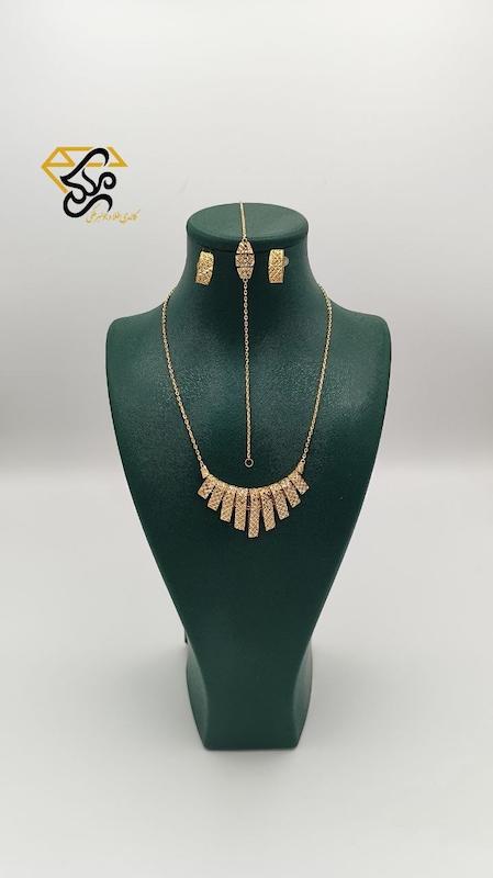 زنانه ست طلا ۱۸ عیار سرویس تراش آبشاری گالری طلا و جواهر ملکی