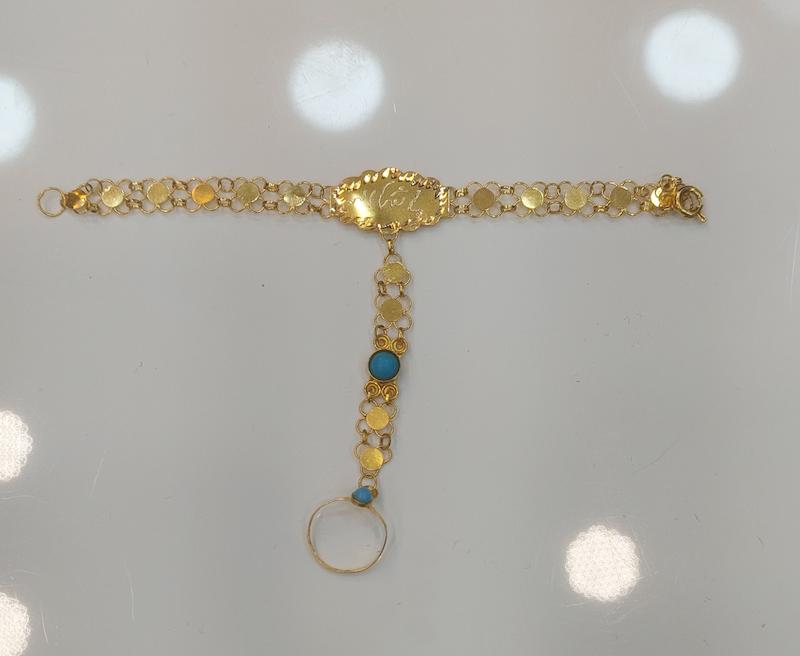 دستبند بچگانه طلا ۱۸ عیار تمیمه بچه گانه گالری دنیا