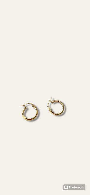 گوشواره زنانه طلا ۱۸ عیار گوشواره حلقه ی ساده گالری کاژه گلد