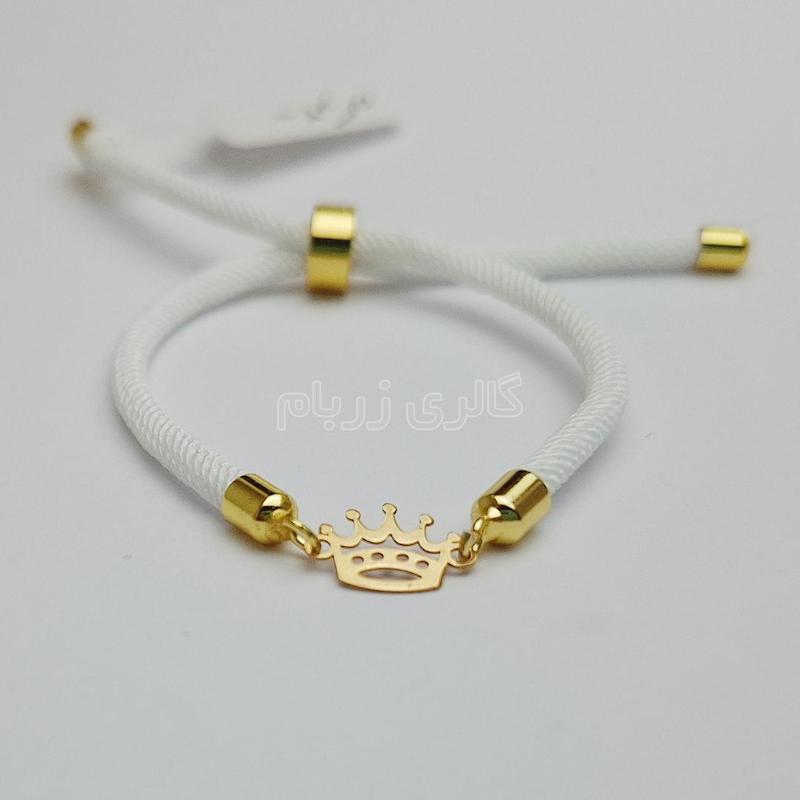 دستبند زنانه طلا ۱۸ عیار مارشال طرح تاج گالری زربام