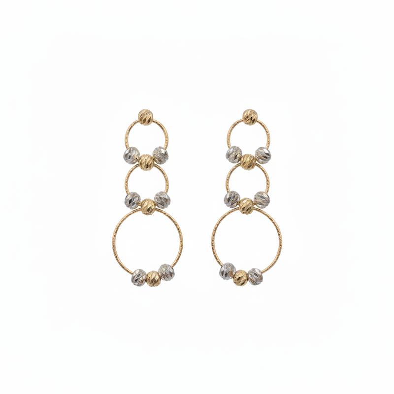 گوشواره زنانه طلا ۱۸ عیار دایره گوی البرنادو میخی گالری شمش طلا