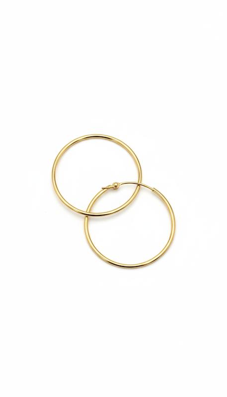 گوشواره طلا ۱۸ عیار گوشواره حلقه ی ساده گالری کاژه گلد