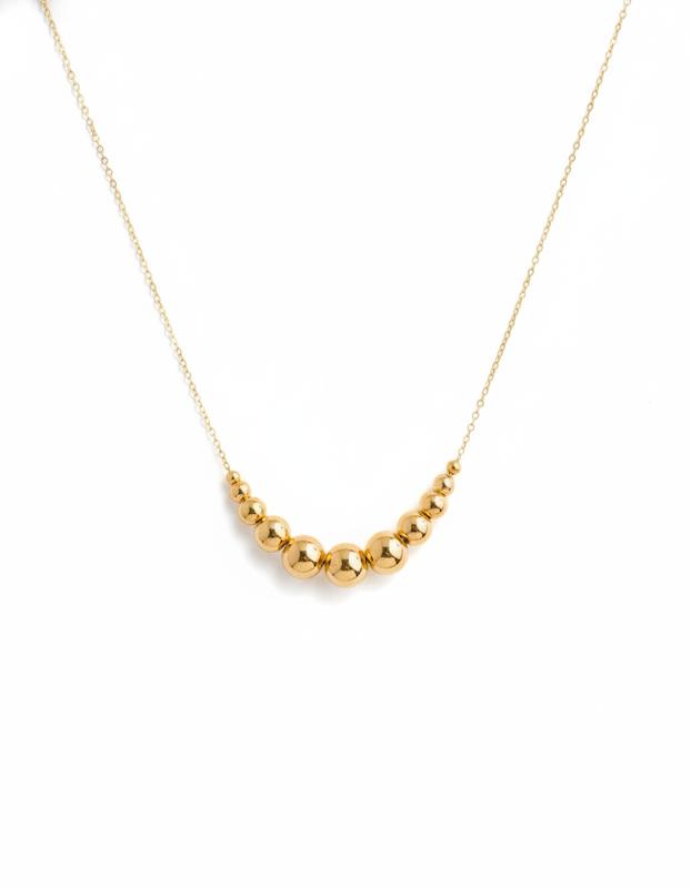 گردنبند زنانه طلا ۱۸ عیار گردنبند گوی ایتالی گالری کاژه گلد