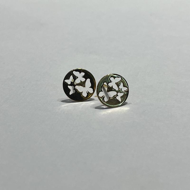 گوشواره زنانه طلا ۱۸ عیار پروانه گالری طلا دوران