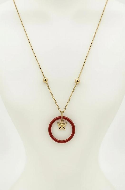 گردنبند زنانه طلا ۱۸ عیار گردنبند اونيکس لفم رنگ رز گلد گالری طلای هدی