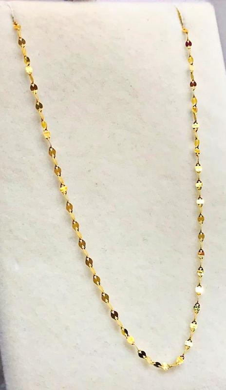 زنجیر طلا ۱۸ عیار پولکی اماراتی گالری نیک گلد