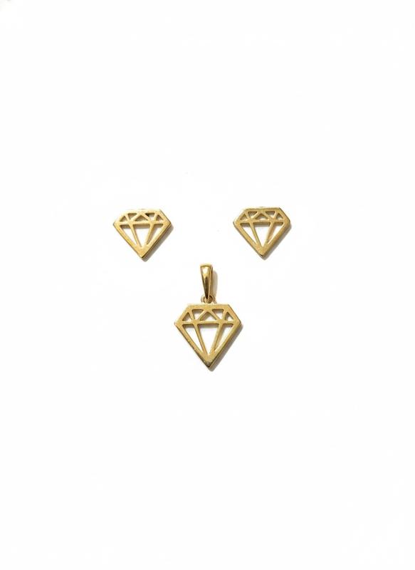 زنانه نیم ست طلا ۱۸ عیار الماس۴٣٢۴ گالری طلای شفیع