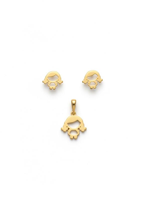 بچگانه نیم ست طلا ۱۸ عیار عروسکی۴٣٢۶ گالری طلای شفیع