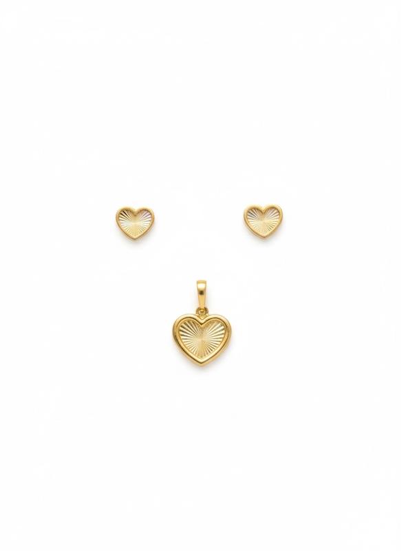 زنانه نیم ست طلا ۱۸ عیار ۴٧٢۶قلبی گالری طلای شفیع