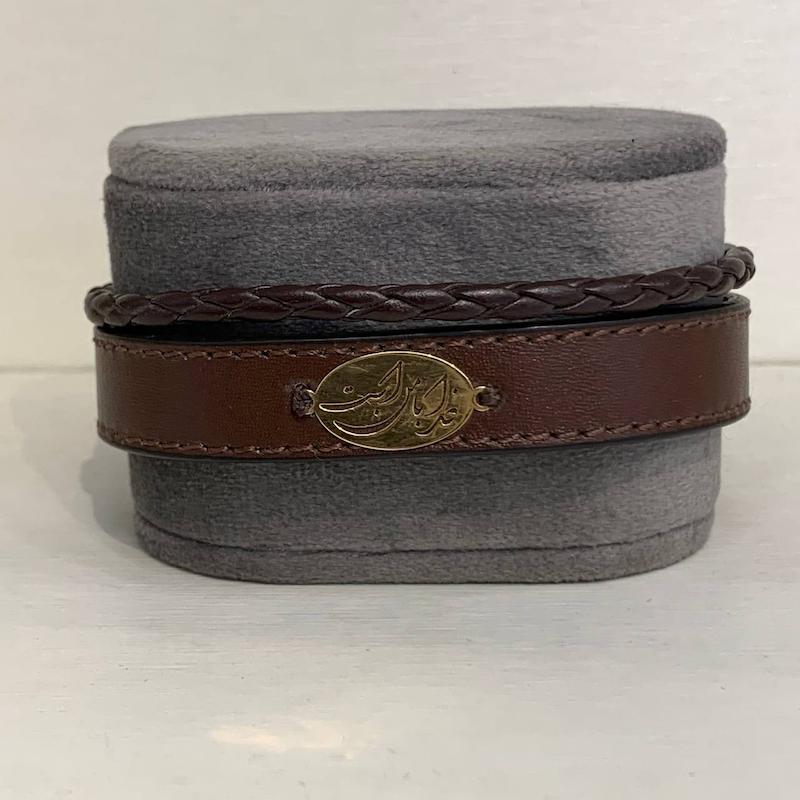 دستبند طلا ۱۸ عیار دستبند چرم گالری جواهری مهربان