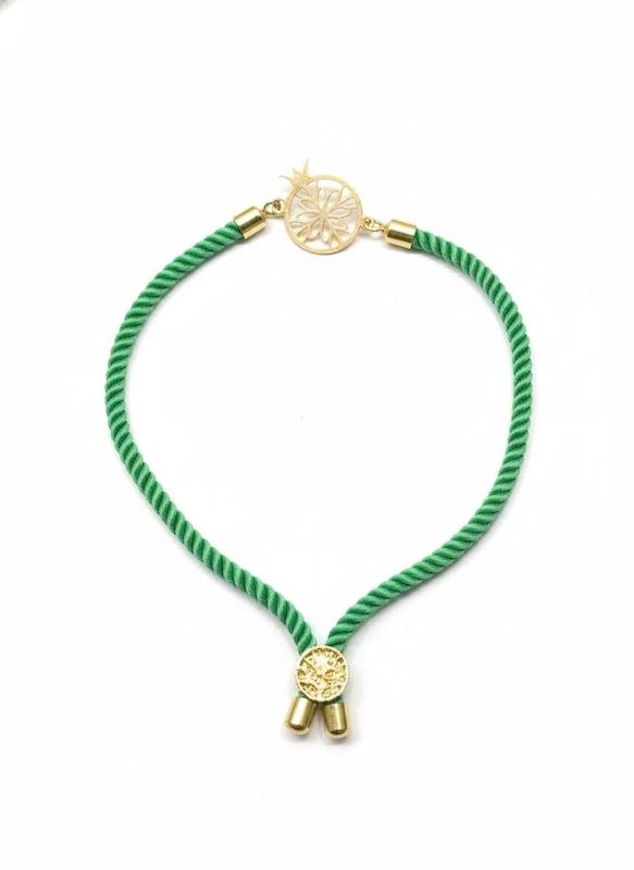 دستبند زنانه طلا ۱۸ عیار ۵٠٣٨انار گالری طلای شفیع